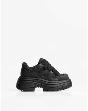 Bershka Xl Platform Trainers - Black