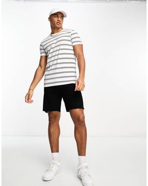 Brave Soul Horizontal Stripe T-shirt - White