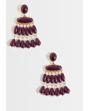 Accessorize Beaded Chandelier Drop Earrings - Red