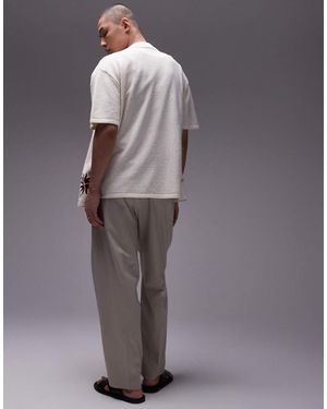 TOPMAN Pantaloni A Fondo Ampio Color Pietra - Grigio