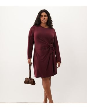Vero Moda Long Sleeve Tie Detail Midi Dress - Red