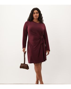 Vero Moda Midi Jurk Met Lange Mouwen En Strikdetail - Rood