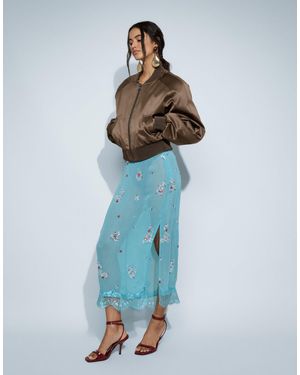 ASOS Midirock mit spitze und verzierungen - Blau