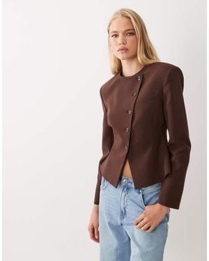Miss Selfridge Americana Asimétrica En-Marrón
