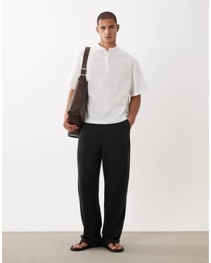 ASOS – kastiges oversize-hemd aus leinenmix - Weiß