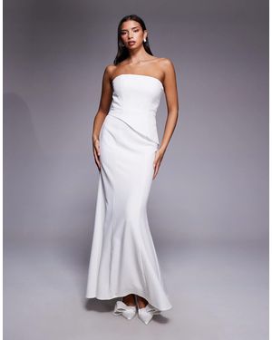 Jarlo Lenny Bridal Strapless Asymmetric Corset Detail Maxi Dress - Purple