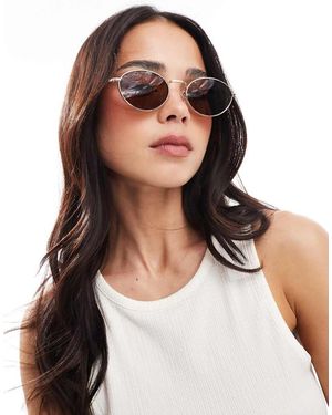 Vero Moda Ovale Zonnebril Met Metalen Montuur - Wit