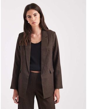 Vero Moda Oversized Tweed Look Tailored Blazer Co-ord - Black