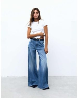 Pull&Bear Jean super large à jambes larges foncé - Bleu