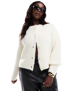 4th & Reckless – flauschige strickjacke aus wollmix - Weiß
