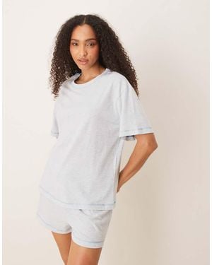ASOS Oversized Tee And Short Pyjama Set - White