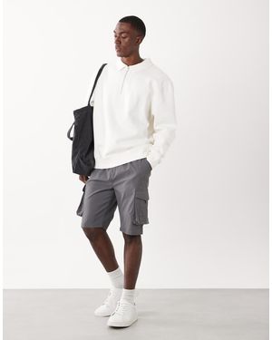 Threadbare Pantaloncini Cargo Grigi - Bianco