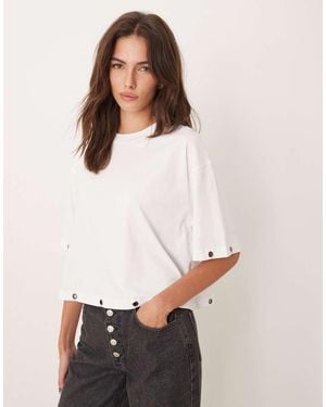 ASOS Camiseta Blanca Con Ojales De - Blanco