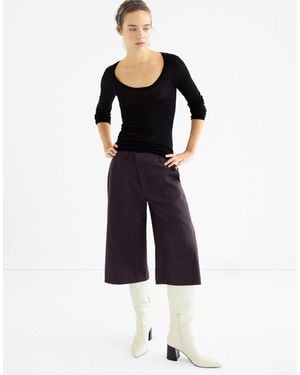 Stradivarius Basic pullover mit wolle und seide, rundhalsausschnitt, - Blau