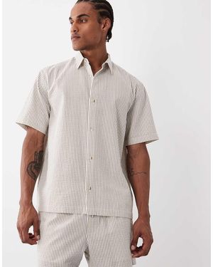 ASOS Relaxed Seersucker Stripe Shirt - White
