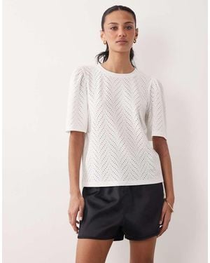 Jdy Broderie Long Sleeve Top - White
