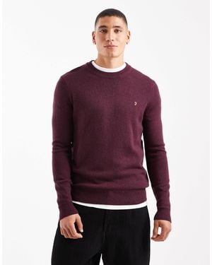 Farah Maidstone Lambswool Sweater - Purple