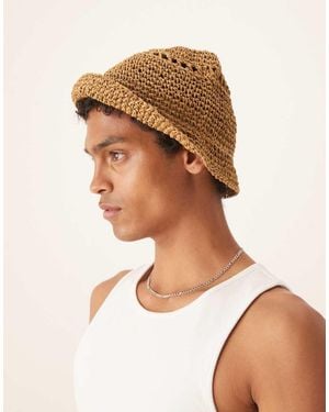 ASOS Bucket Hat Van Stro - Bruin