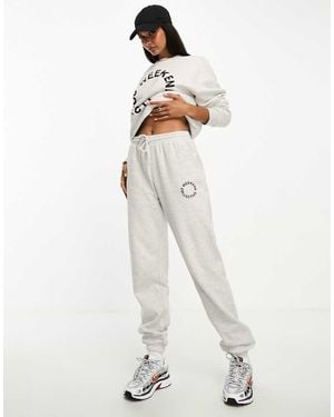 ASOS Weekend Collective Co-ord Oversized jogger With Logo - White