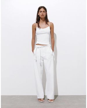 Pull&Bear – ballon-jeans - Weiß