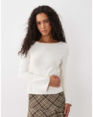 Mango Lichtgewicht Gebreide Top Met Boothals - Wit