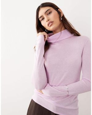 ARRANGE Merino Wool Turtleneck Top - Purple