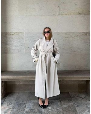 NA-KD Long Trenchcoat - Grey