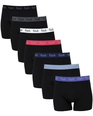 French Connection Pack Of 7 Fcuk Cotton Stretch Boxers - Black