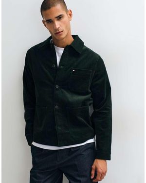 Tommy Hilfiger Chaqueta Estilo Worker De Pana Verde Oscuro - Gris