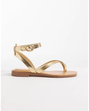 ALDO – daressi – flache zehenstegsandalen - Mettallic