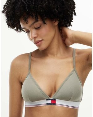 Tommy Hilfiger Varsity Rib Triangle Bralette - Natural