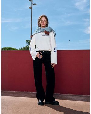 Pull&Bear Straight Velvet Trousers - Red