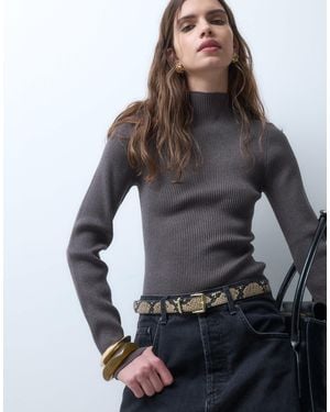 ASOS Waist And Hip Square Buckle Belt - Grey