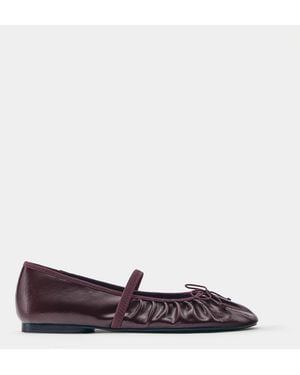 Pull&Bear Ballerines à brides froncées bordeaux - Multicolore