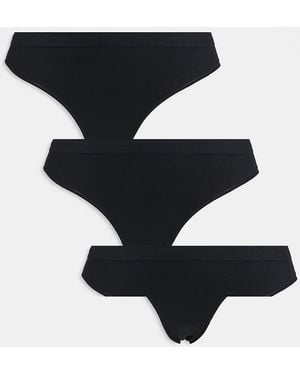 Weekday Pack De 3 Braguitas Negras Sin Costuras De Tejido Suave De -Negro