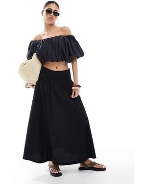 New Look Poplin Midi-Rok - Blauw