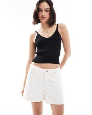 JJXX Denim Mom Shorts - White