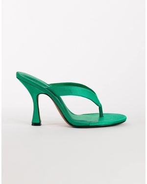TOPSHOP Nina Toe Thong Heeled Sandal - Green