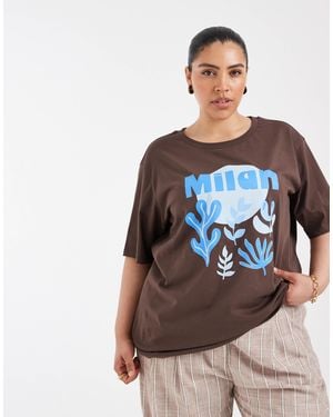 ONLY Milan Graphic Oversized Fit T-shirt - Grey