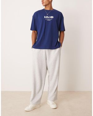 ASOS – weit geschnittene loopback-jogginghose - Blau