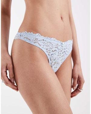 Lindex Tanga De Encaje De - Azul