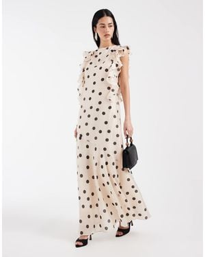 & Other Stories Maxi Dress With Ruffle Edging And Low Back - White