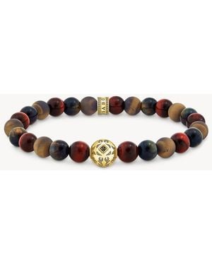 Thomas Sabo Plated Bead Bracelet With And Tiger's Eye - Metallic