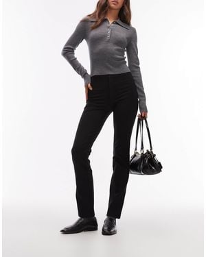 ASOS Premium Ponte Tailored Waistband Skinny legging With Zip Hem - Black