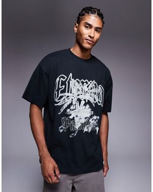 Liquor N Poker T-shirt With Eternal Paradise Graphic Logo - Blue