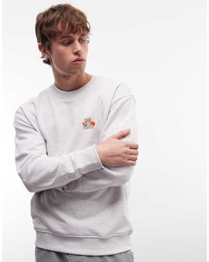 Parlez Sudadera Con Cuello Redondo Y Logo Estampado - Gris