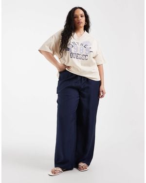 ONLY High Waist Textured Pants - Blue