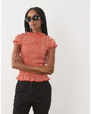 ASOS Shirred Short Sleeve Top