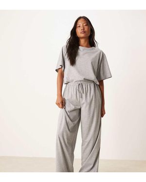 ASOS Pantalones De Pijama Grises De Algodón Mix & Match De Asos Design Petite