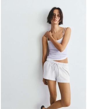 Pull&Bear Sports Shorts With Elastic Waist - White